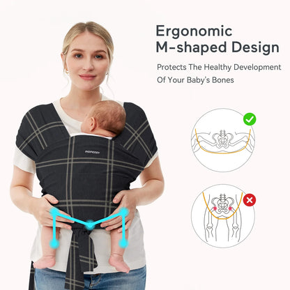 Baby Wrap, Baby Carrier, Easy to Wear, Hands-Free, Adjustable for Newborn to Toddler, 8-35 Lbs