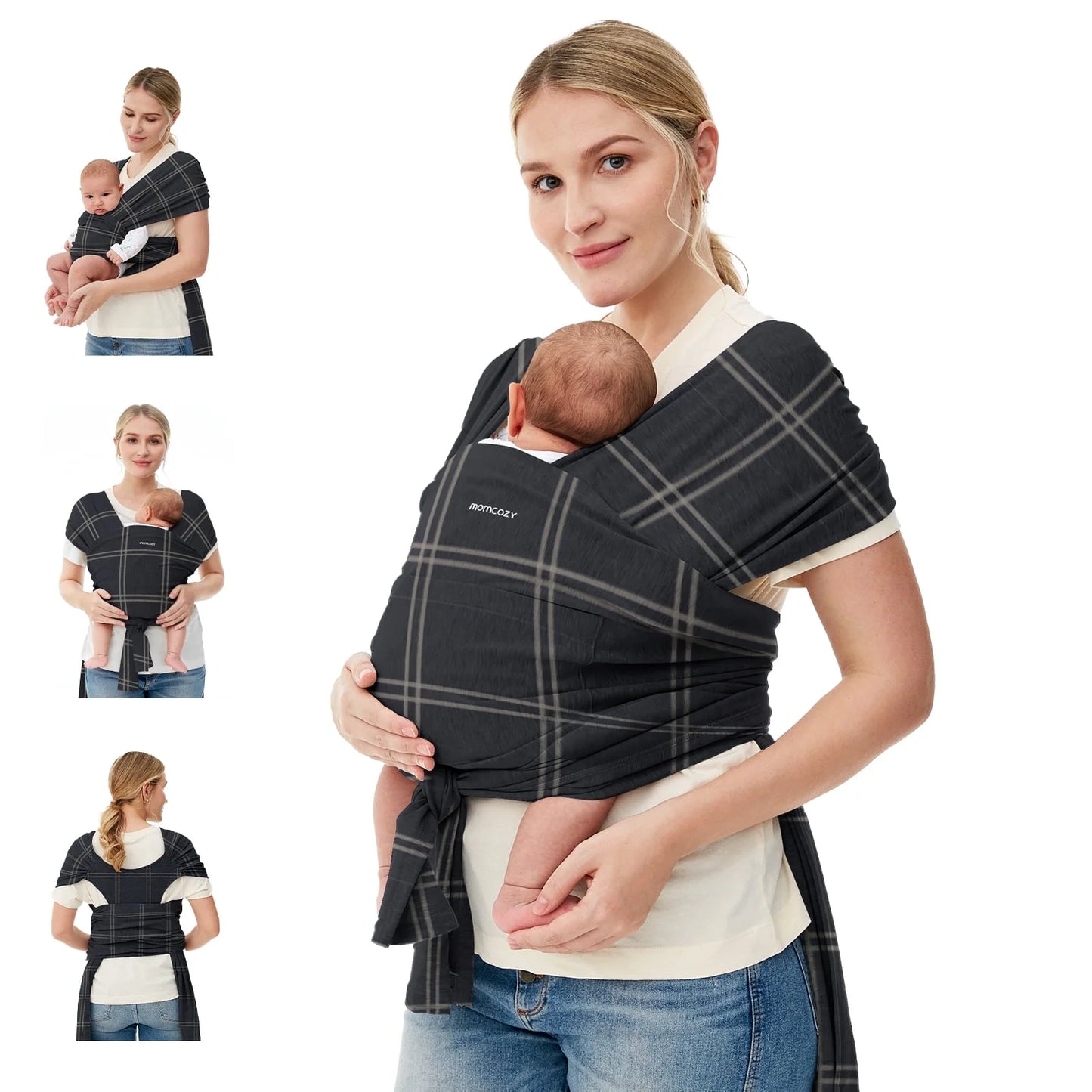 Baby Wrap, Baby Carrier, Easy to Wear, Hands-Free, Adjustable for Newborn to Toddler, 8-35 Lbs